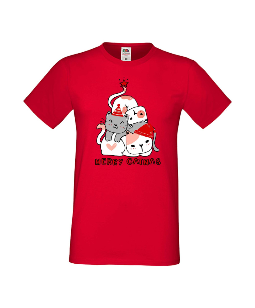 Мъжка тениска Коледа Елха от котки Cats Xmas Tree 3