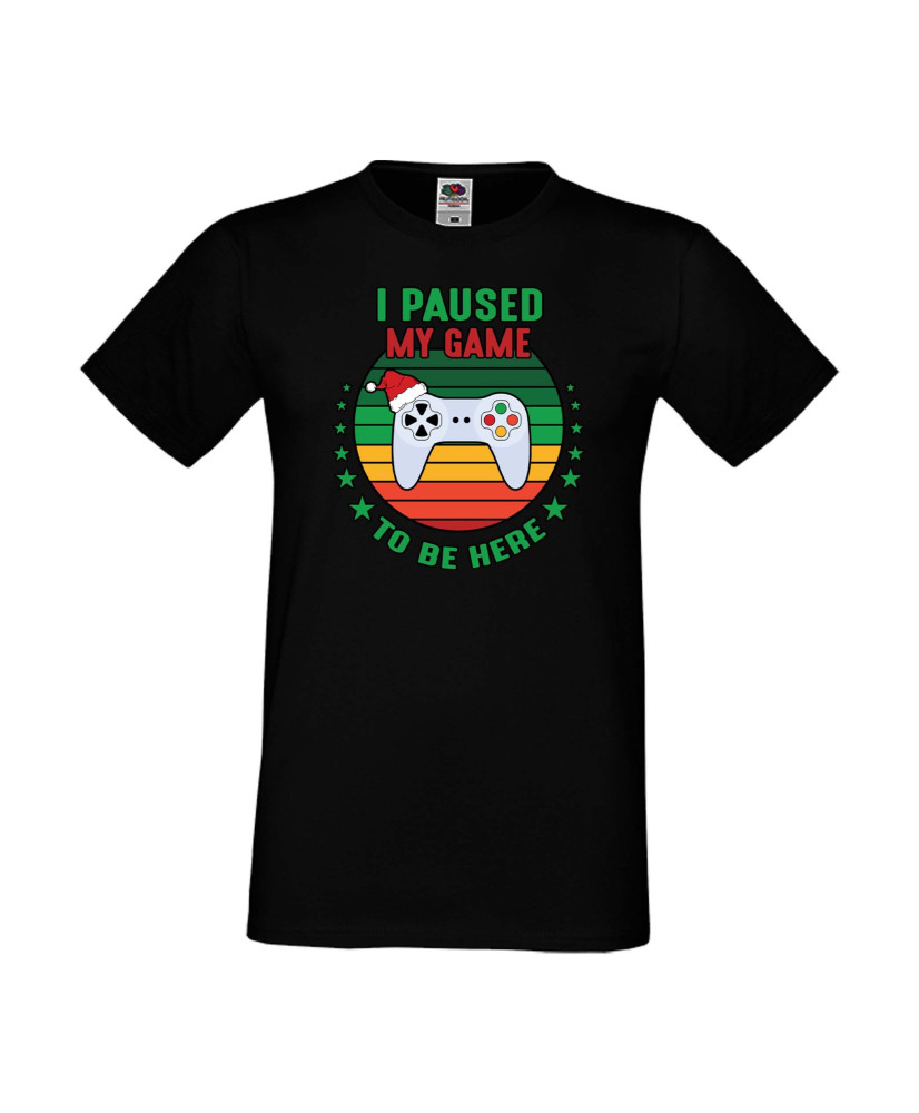 Мъжка тениска Коледа I Paused My Game To Be Here Santa's Hat Gamepad Мъжка тениска Коледа I Paused My Game To Be Here Santa's Hat Gamepad