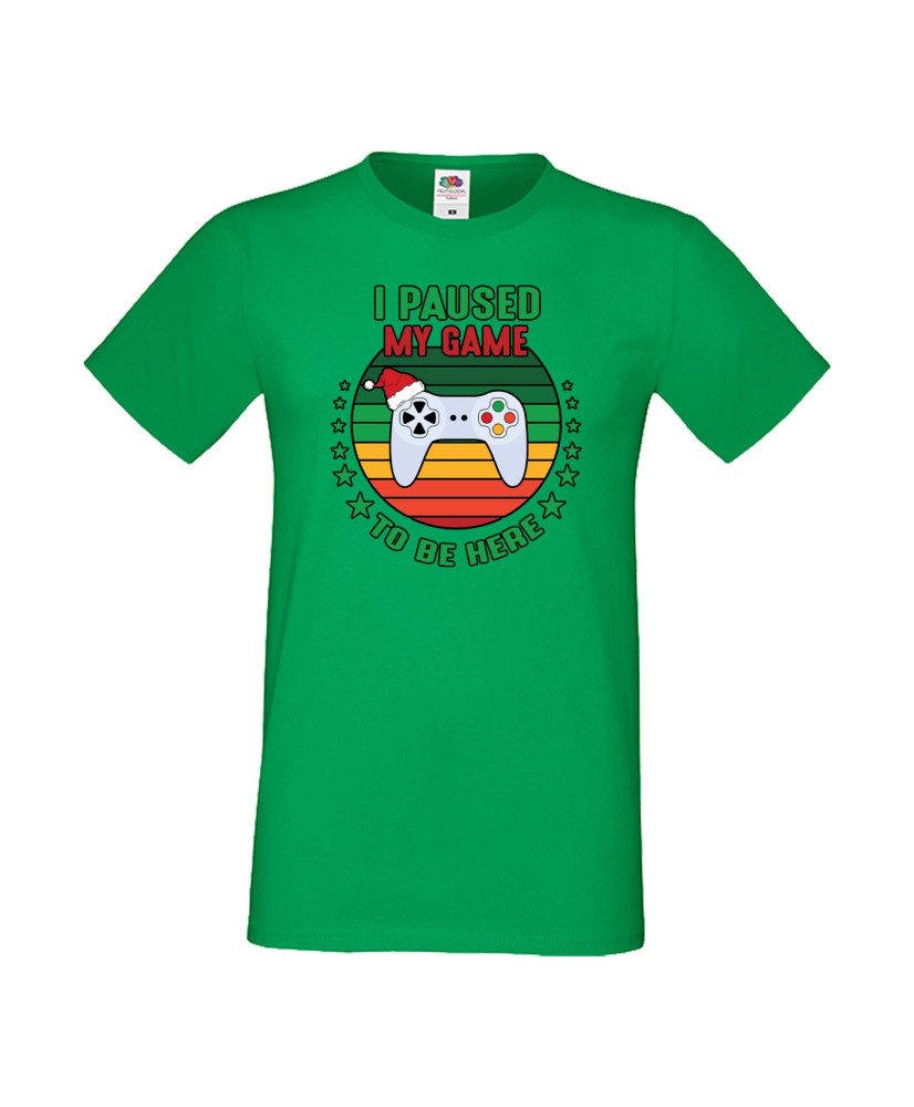 Мъжка тениска Коледа I Paused My Game To Be Here Santa's Hat Gamepad Мъжка тениска Коледа I Paused My Game To Be Here Santa's Hat Gamepad