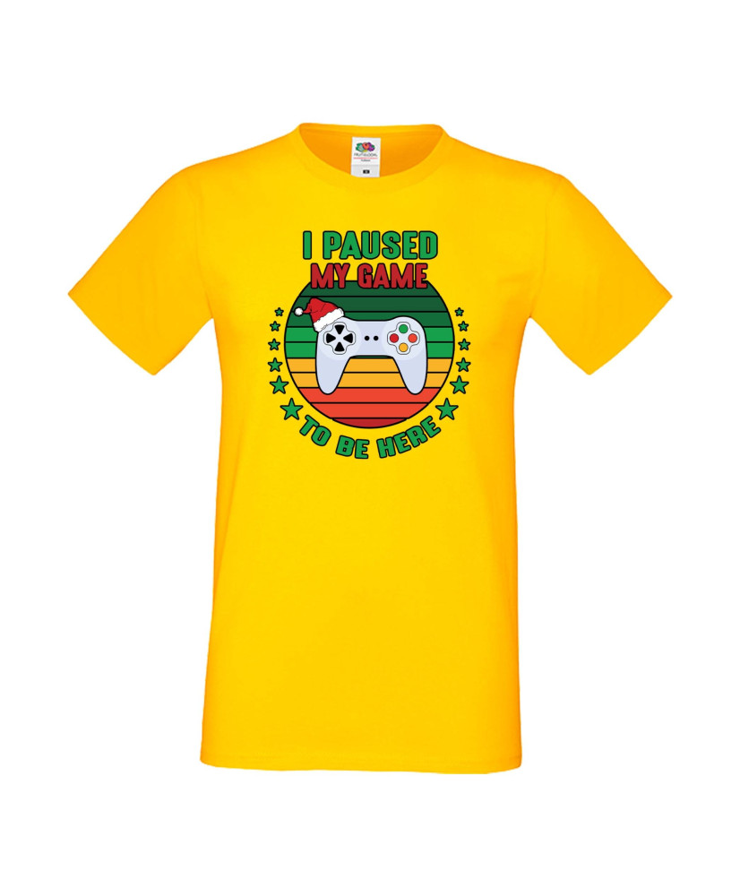 Мъжка тениска Коледа I Paused My Game To Be Here Santa's Hat Gamepad Мъжка тениска Коледа I Paused My Game To Be Here Santa's Hat Gamepad