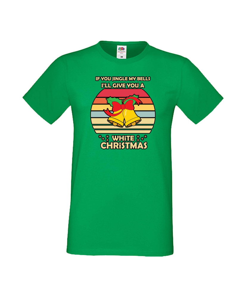 Мъжка тениска Коледа If You Jingle My Bells I'll Give A White Christmas