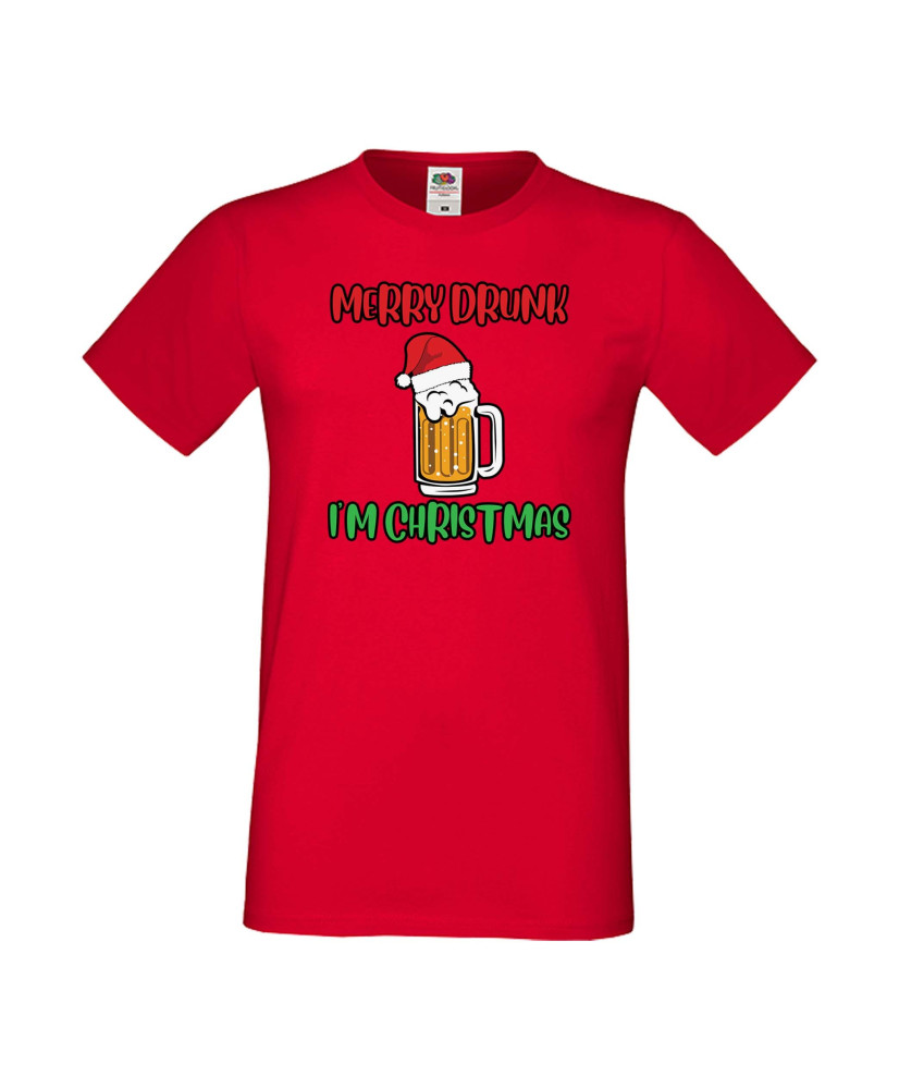 Мъжка тениска Коледа Merry Drunk I'm Christmas