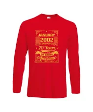 Мъжка тениска January 2002 20 YEARS OF BEING AWESOME 2