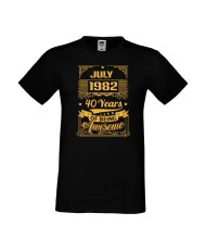 Мъжка тениска JULY 1982 40 YEARS OF BEING AWESOME 2