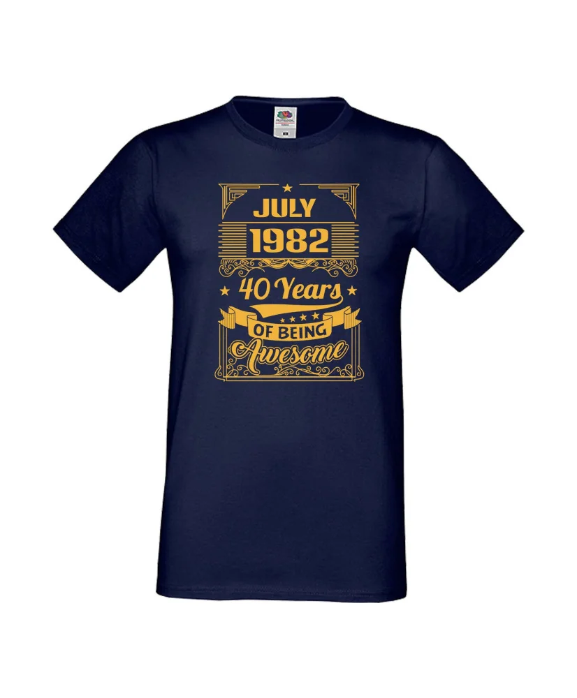 Мъжка тениска JULY 1982 40 YEARS OF BEING AWESOME 2