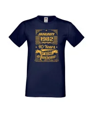 Мъжка тениска January 1982 40 YEARS OF BEING AWESOME 2
