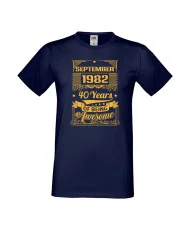 Мъжка тениска September 1982 40 YEARS OF BEING AWESOME 2