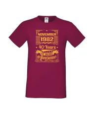 Мъжка тениска November 1982 40 YEARS OF BEING AWESOME 2