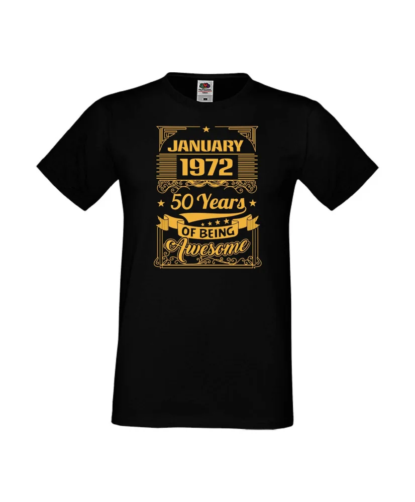Мъжка тениска January 1972 50 YEARS OF BEING AWESOME 2 Мъжка тениска January 1972 50 YEARS OF BEING AWESOME 2