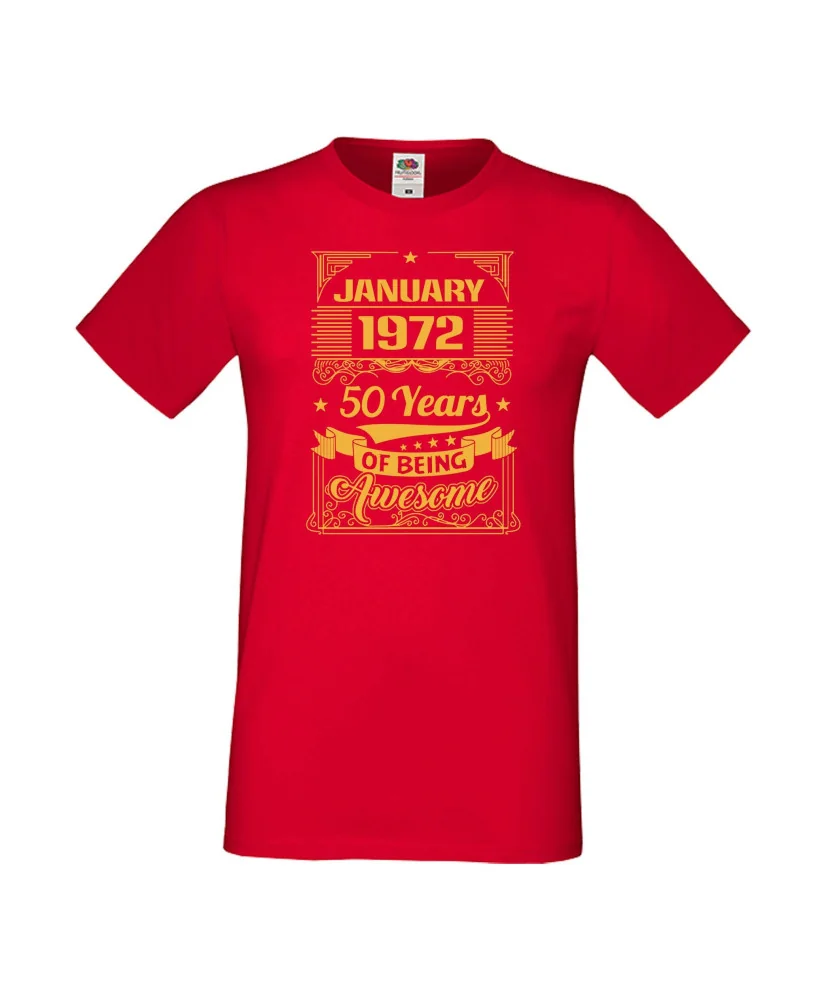 Мъжка тениска January 1972 50 YEARS OF BEING AWESOME 2 Мъжка тениска January 1972 50 YEARS OF BEING AWESOME 2