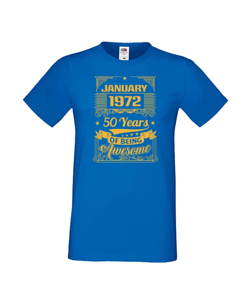 Мъжка тениска January 1972 50 YEARS OF BEING AWESOME 2 Мъжка тениска January 1972 50 YEARS OF BEING AWESOME 2