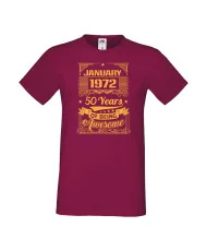 Мъжка тениска January 1972 50 YEARS OF BEING AWESOME 2