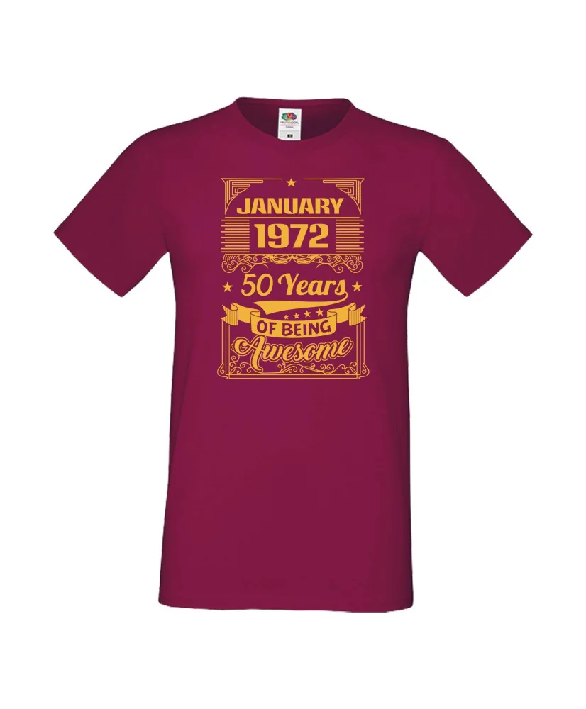 Мъжка тениска January 1972 50 YEARS OF BEING AWESOME 2 Мъжка тениска January 1972 50 YEARS OF BEING AWESOME 2