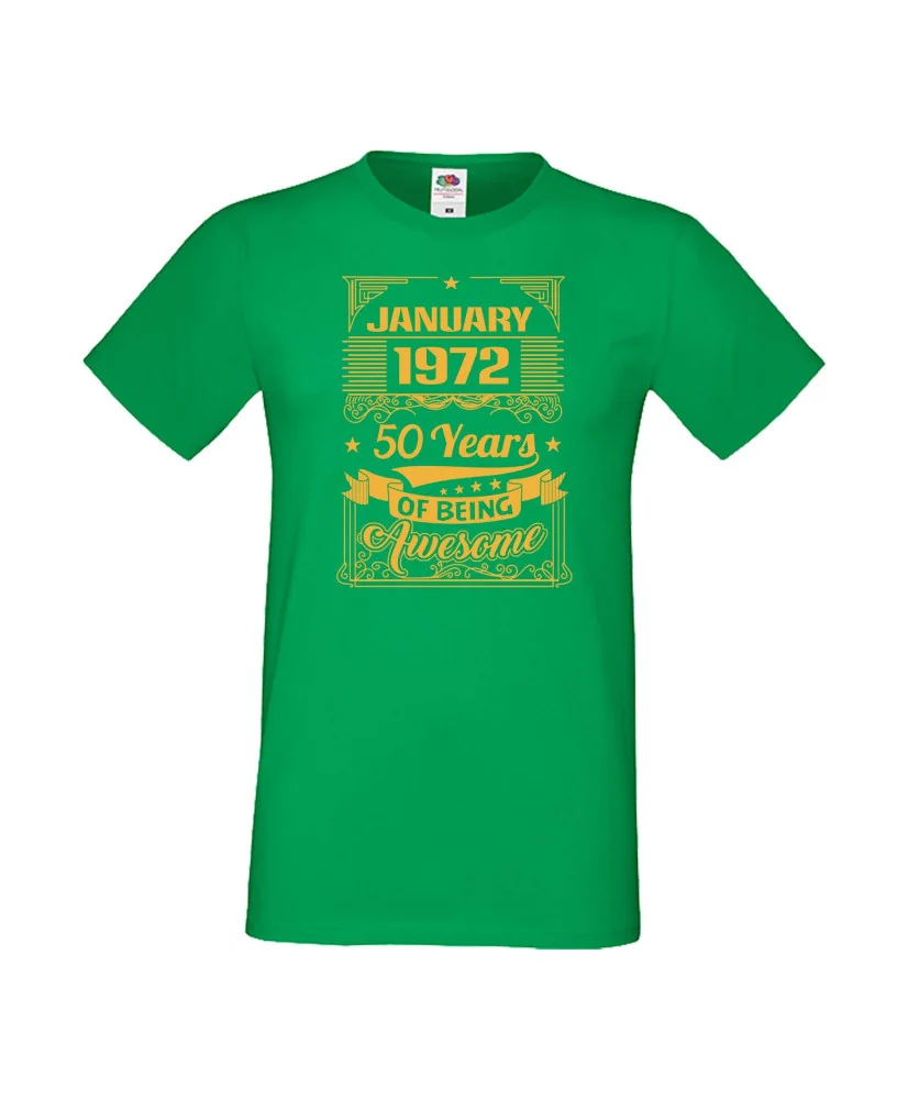 Мъжка тениска January 1972 50 YEARS OF BEING AWESOME 2 Мъжка тениска January 1972 50 YEARS OF BEING AWESOME 2