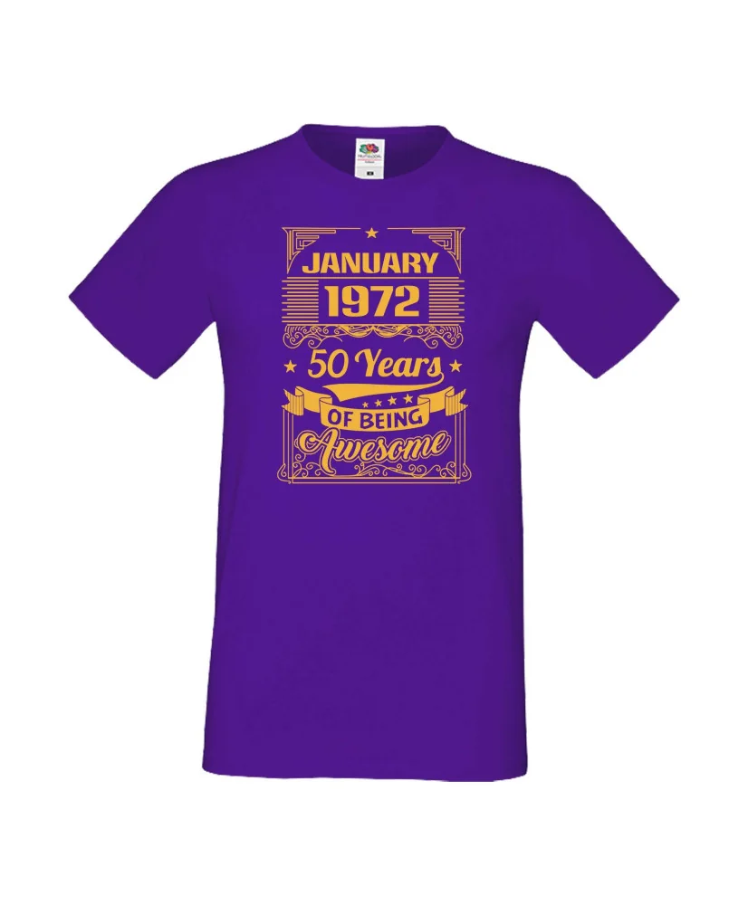 Мъжка тениска January 1972 50 YEARS OF BEING AWESOME 2 Мъжка тениска January 1972 50 YEARS OF BEING AWESOME 2