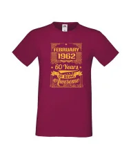 Мъжка тениска FEBRUARY 1962 60 YEARS OF BEING AWESOME 2