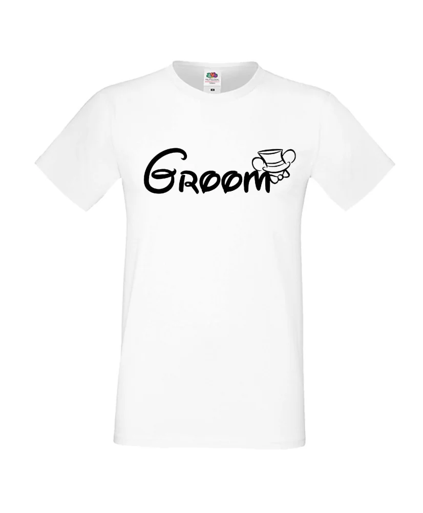 Мъжка тениска за ергенско парти GROOM Disney 01