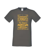 Мъжка тениска FEBRUARY 1962 60 YEARS OF BEING AWESOME 2