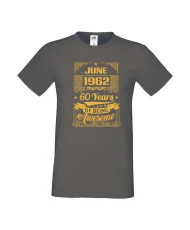 Мъжка тениска JUNE 1962 60 YEARS OF BEING AWESOME 2