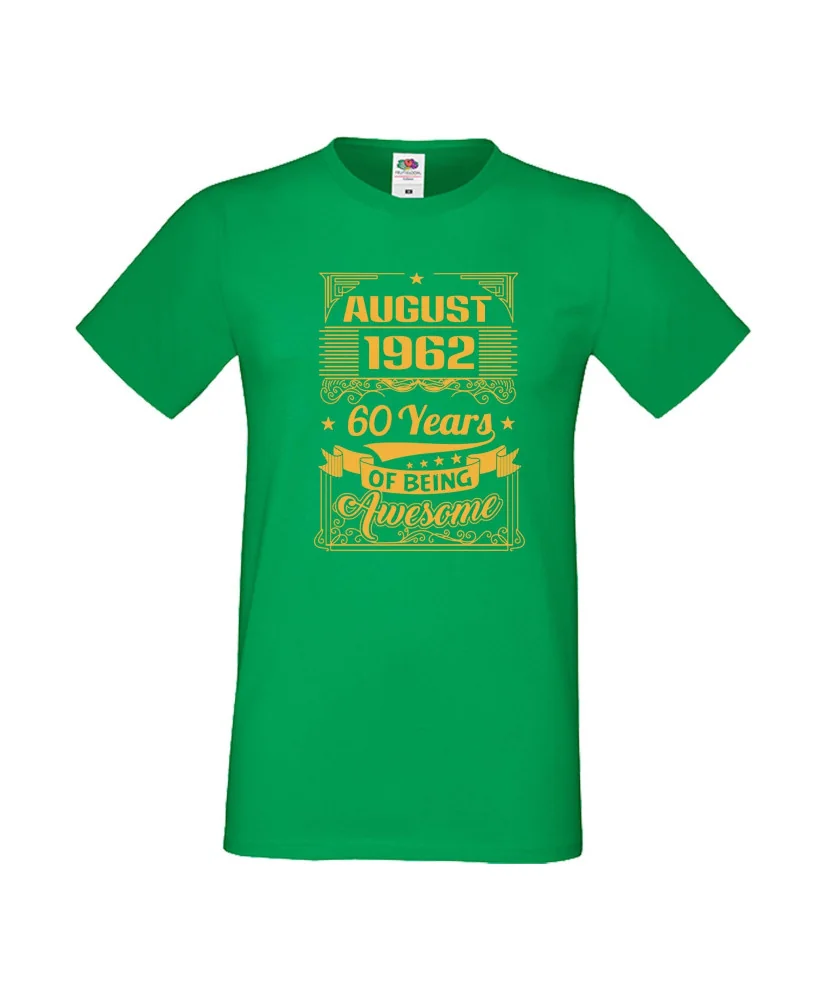 Мъжка тениска AUGUST 1962 60 YEARS OF BEING AWESOME 2 Мъжка тениска AUGUST 1962 60 YEARS OF BEING AWESOME 2