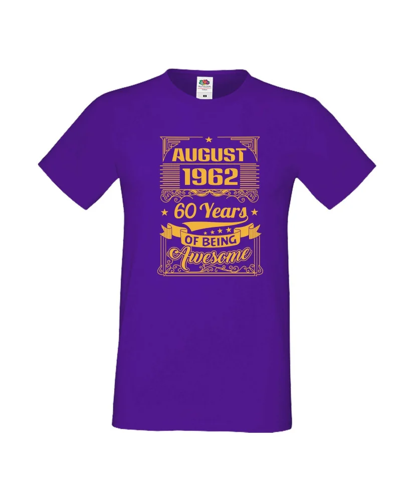 Мъжка тениска AUGUST 1962 60 YEARS OF BEING AWESOME 2 Мъжка тениска AUGUST 1962 60 YEARS OF BEING AWESOME 2