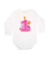 Бебешко боди First Birthday candle  Animals