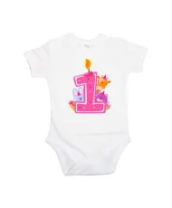 Бебешко боди First Birthday candle  Animals