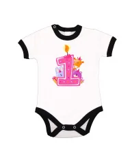 Бебешко боди First Birthday candle  Animals