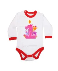 Бебешко боди First Birthday candle  Animals