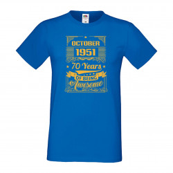 Мъжка тениска OCTOMBER 1952 70 YEARS OF BEING AWESOME 2