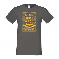 Мъжка тениска OCTOMBER 1952 70 YEARS OF BEING AWESOME 2