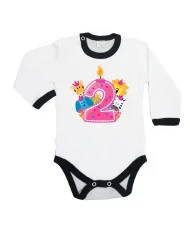 Бебешко боди Second Birthday candle Animals