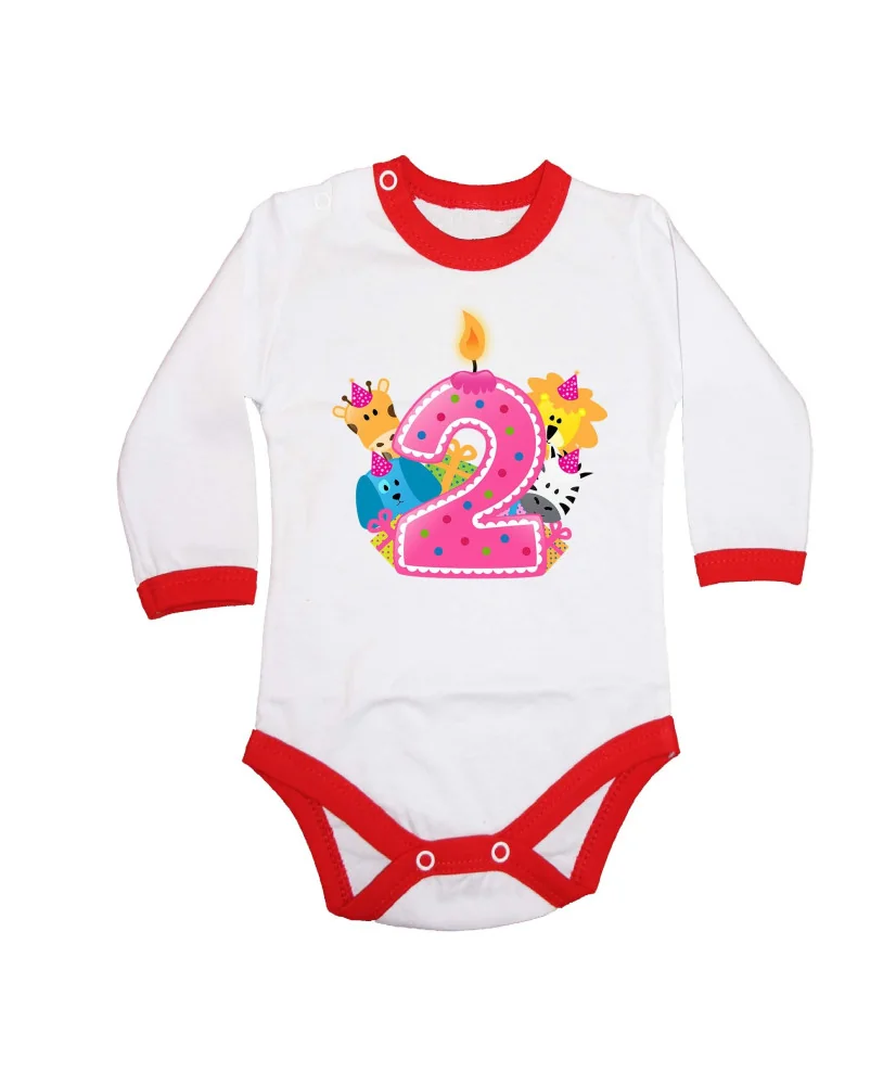 Бебешко боди Second Birthday candle Animals Бебешко боди Second Birthday candle Animals