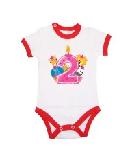 Бебешко боди Second Birthday candle Animals