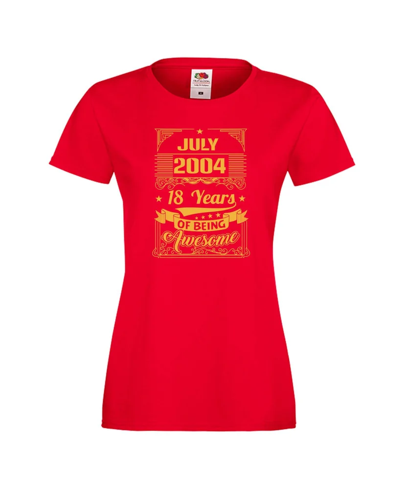 Дамска тениска JULY 2004 18 YEARS OF BEING AWESOME Дамска тениска JULY 2004 18 YEARS OF BEING AWESOME