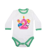 Бебешко боди Second Birthday candle Animals