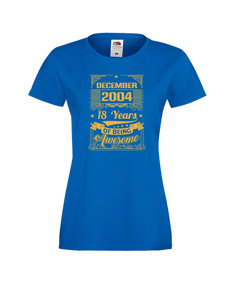 Дамска тениска DECEMBER 2004 18 YEARS OF BEING AWESOME Дамска тениска DECEMBER 2004 18 YEARS OF BEING AWESOME