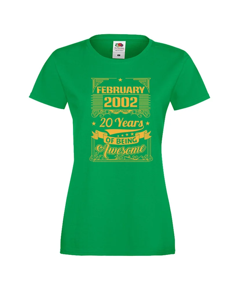 Дамска тениска FEBRUARY 2002 20 YEARS OF BEING AWESOME Дамска тениска FEBRUARY 2002 20 YEARS OF BEING AWESOME