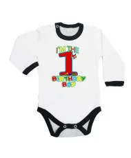 Бебешко боди I am the birthday boy 1 train and plane