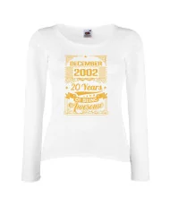 Дамска тениска DECEMBER 2002 20 YEARS OF BEING AWESOME