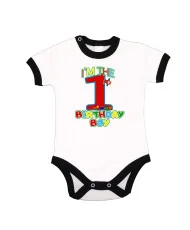 Бебешко боди I am the birthday boy 1 train and plane