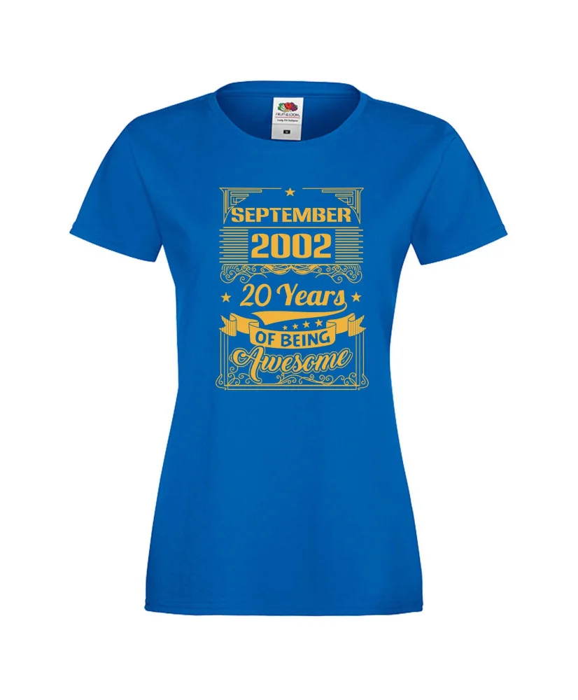 Дамска тениска SEPTEMBER 2002 20 YEARS OF BEING AWESOME Дамска тениска SEPTEMBER 2002 20 YEARS OF BEING AWESOME