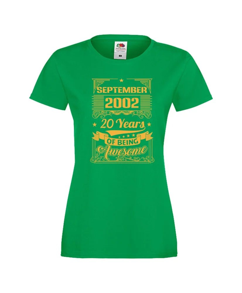 Дамска тениска SEPTEMBER 2002 20 YEARS OF BEING AWESOME Дамска тениска SEPTEMBER 2002 20 YEARS OF BEING AWESOME