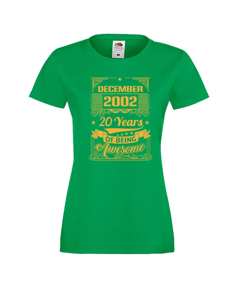 Дамска тениска DECEMBER 2002 20 YEARS OF BEING AWESOME Дамска тениска DECEMBER 2002 20 YEARS OF BEING AWESOME