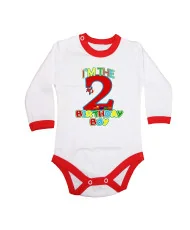 Бебешко боди I am the birthday boy 2 train and plane