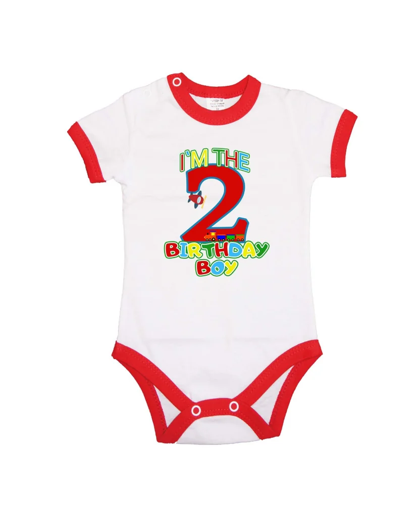 Бебешко боди I am the birthday boy 2 train and plane Бебешко боди I am the birthday boy 2 train and plane