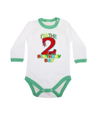 Бебешко боди I am the birthday boy 2 train and plane