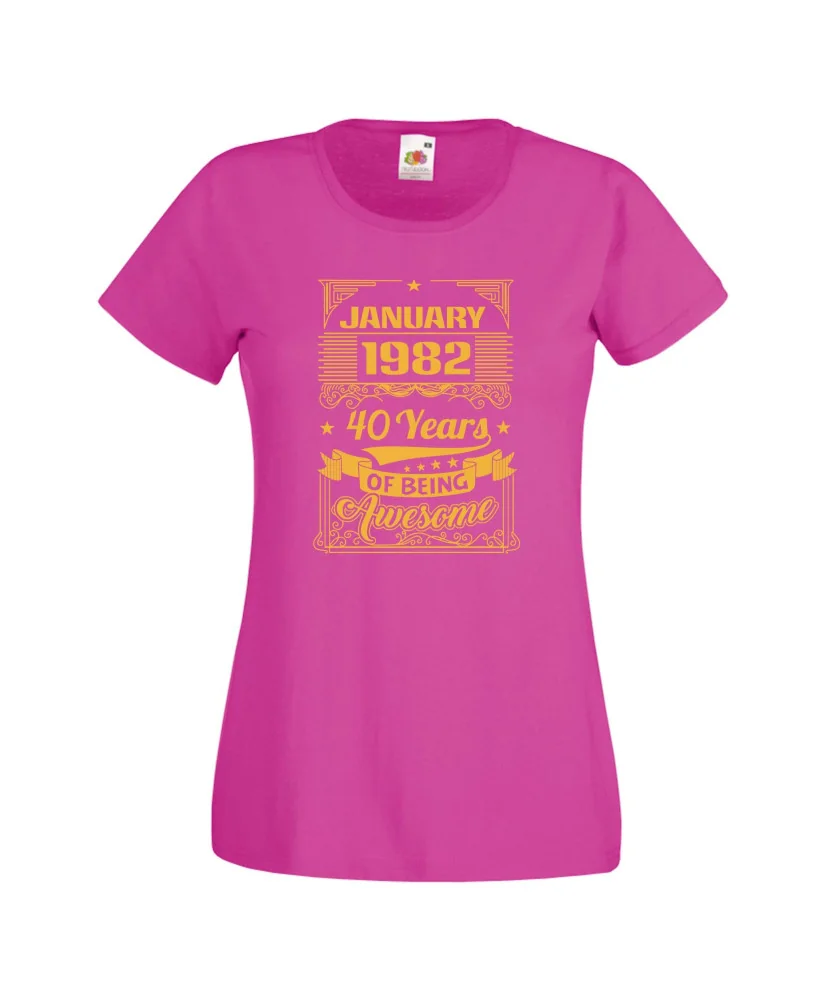 Дамска тениска JANUARY 1982 40 YEARS OF BEING AWESOME 2 Дамска тениска JANUARY 1982 40 YEARS OF BEING AWESOME 2