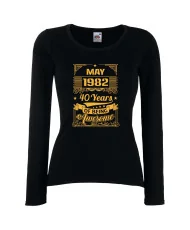 Дамска тениска "MAY 1982 40 YEARS OF BEING AWESOME"