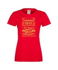 Дамска тениска FEBRUARY 1972 50 YEARS OF BEING AWESOME 2
